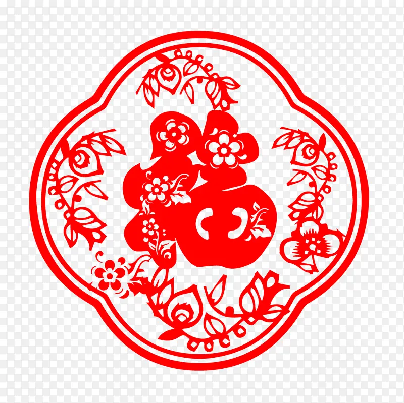 新年福字创意剪纸艺术