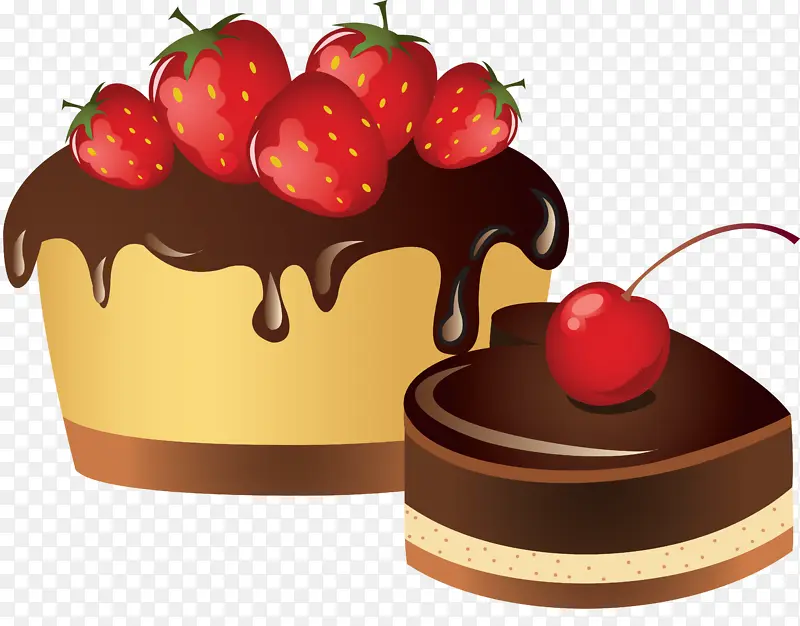 卡通草莓巧克力甜点