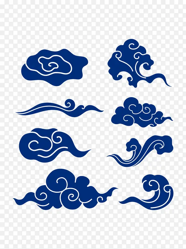 中国风面性祥云纹中式古典云纹矢量装饰图案