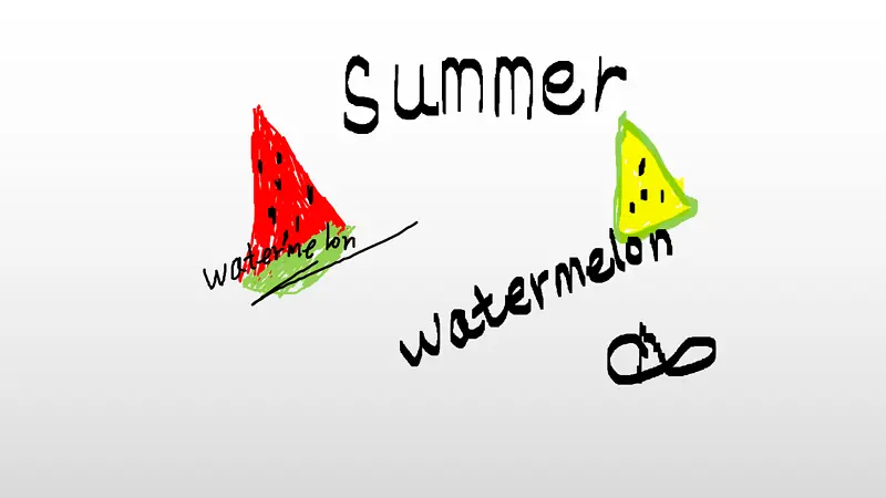 西瓜的夏天手绘小清新图片
