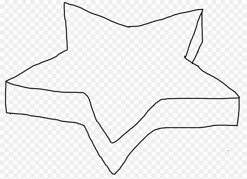 五角星盒子线描
