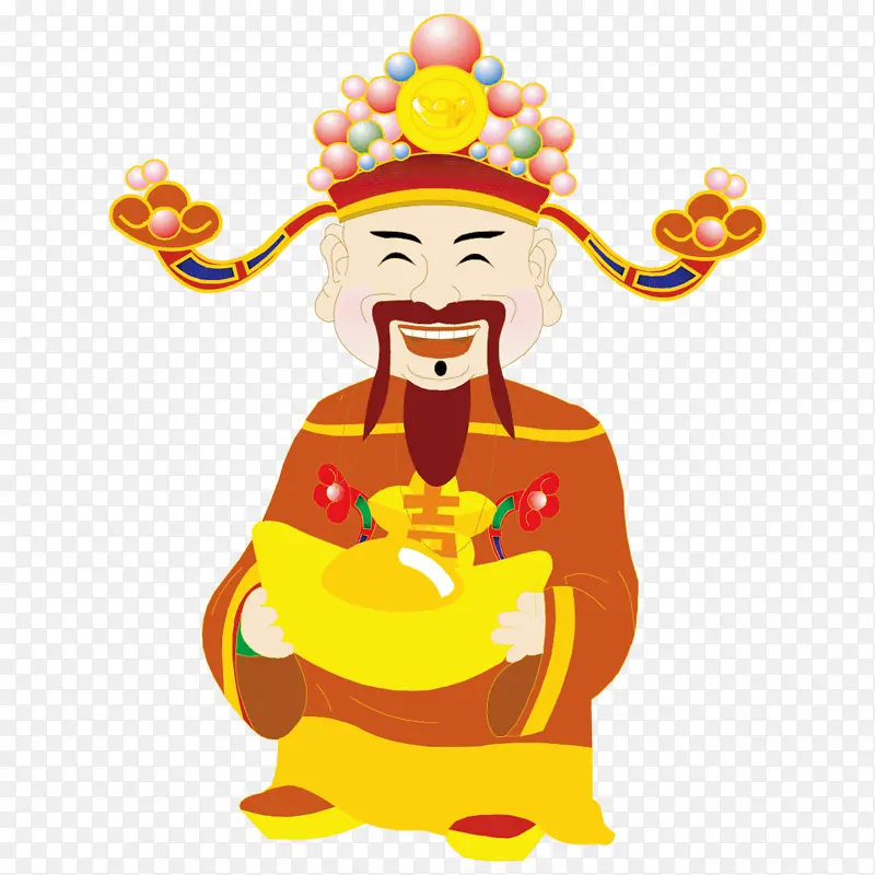 春节元素 新年 传统文化 财神