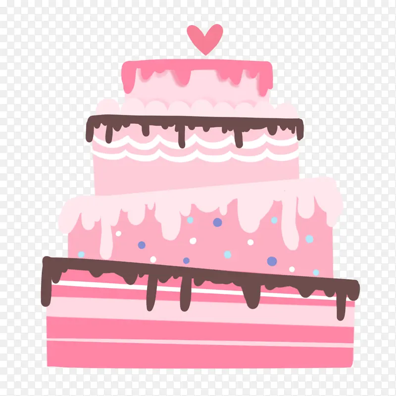 多层粉色翻糖蛋糕赐