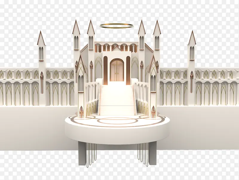 C4D 宫殿 城堡 魔幻 模型