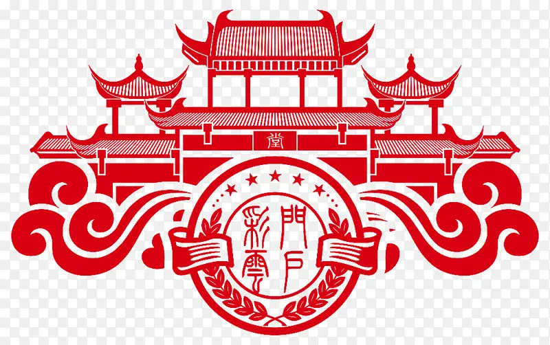 中国古建筑，传统，剪纸，中国红