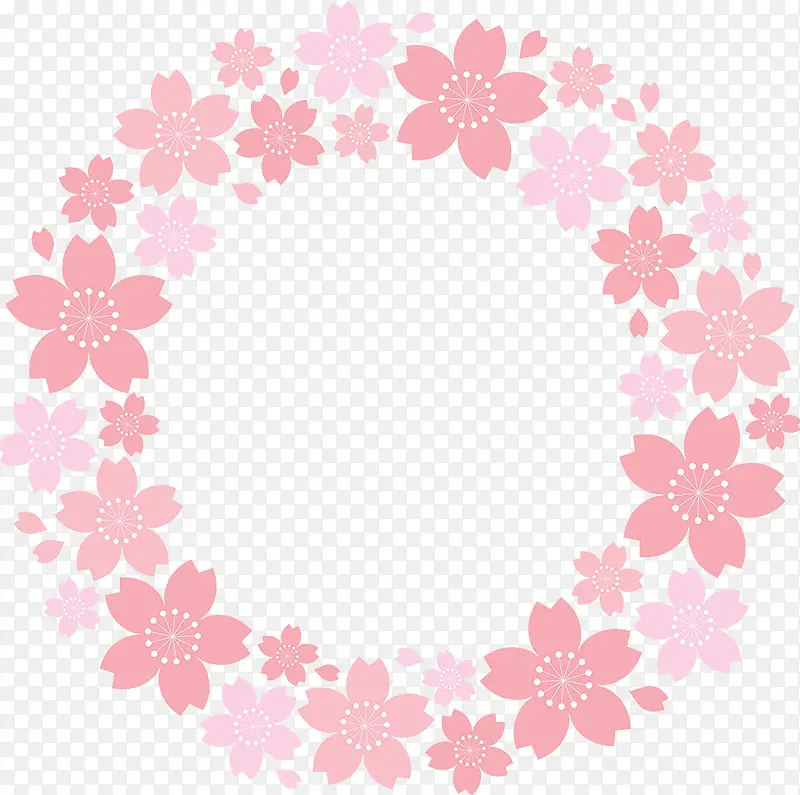樱花卡通花环