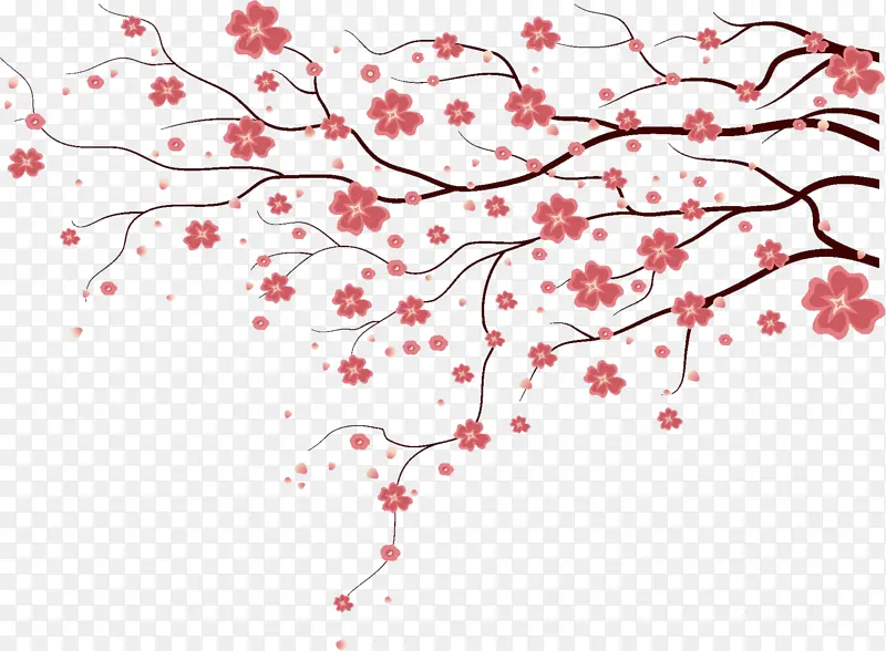 桃花花朵立春节气元素