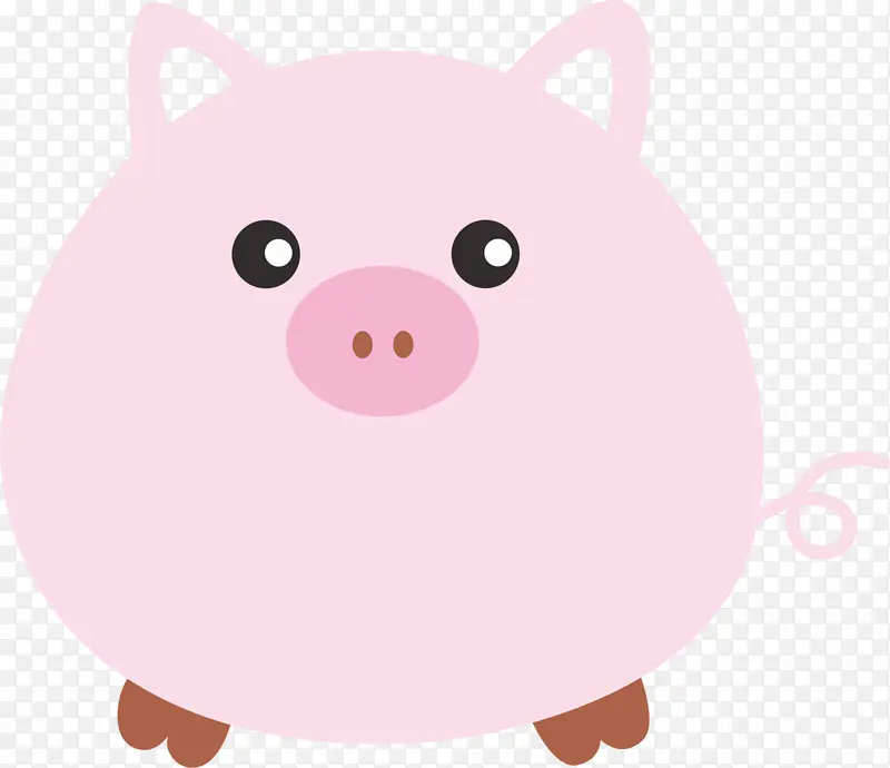 粉色小猪 矢量图