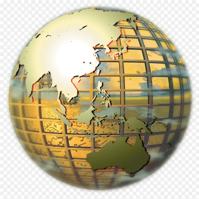 地图，立体球，地球