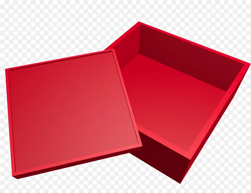 红色展开礼盒