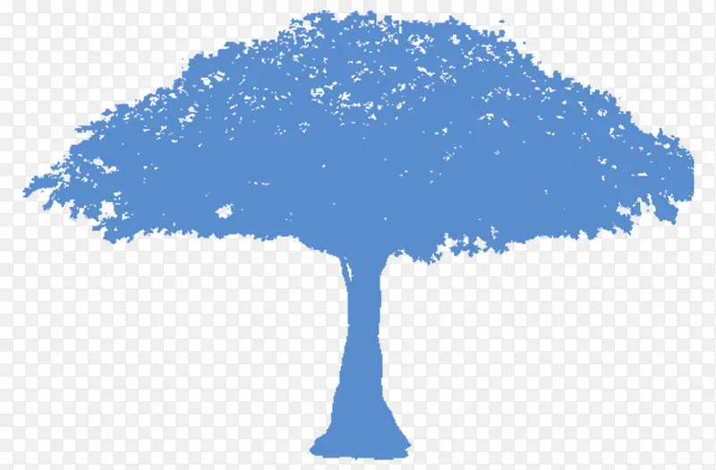 树 蓝色阴影 投影