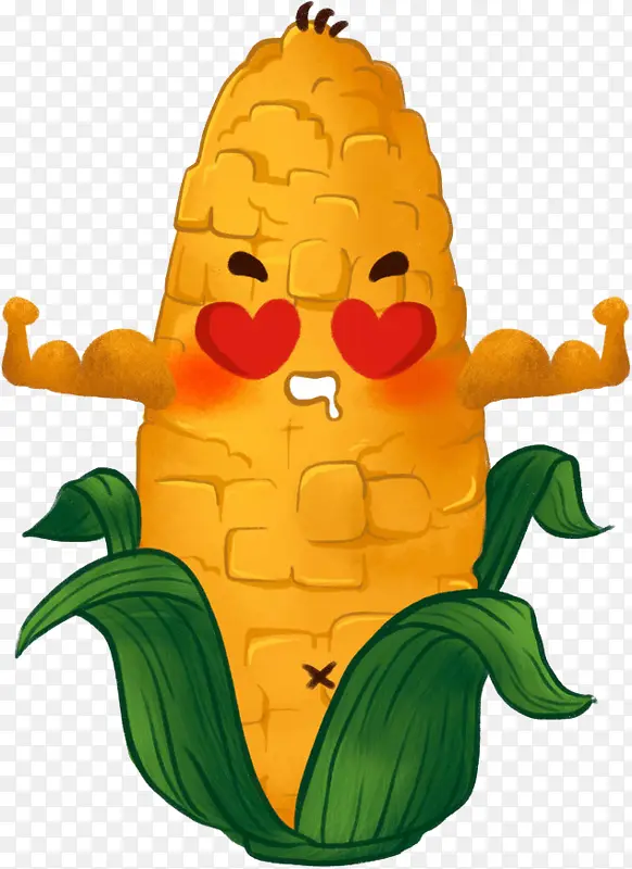 原创可爱玉米表情包-强壮
