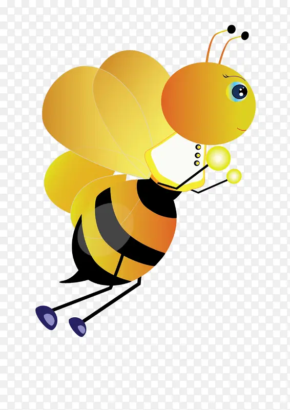 手绘卡通飞翔蜜蜂