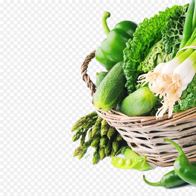 一篮子绿色蔬菜