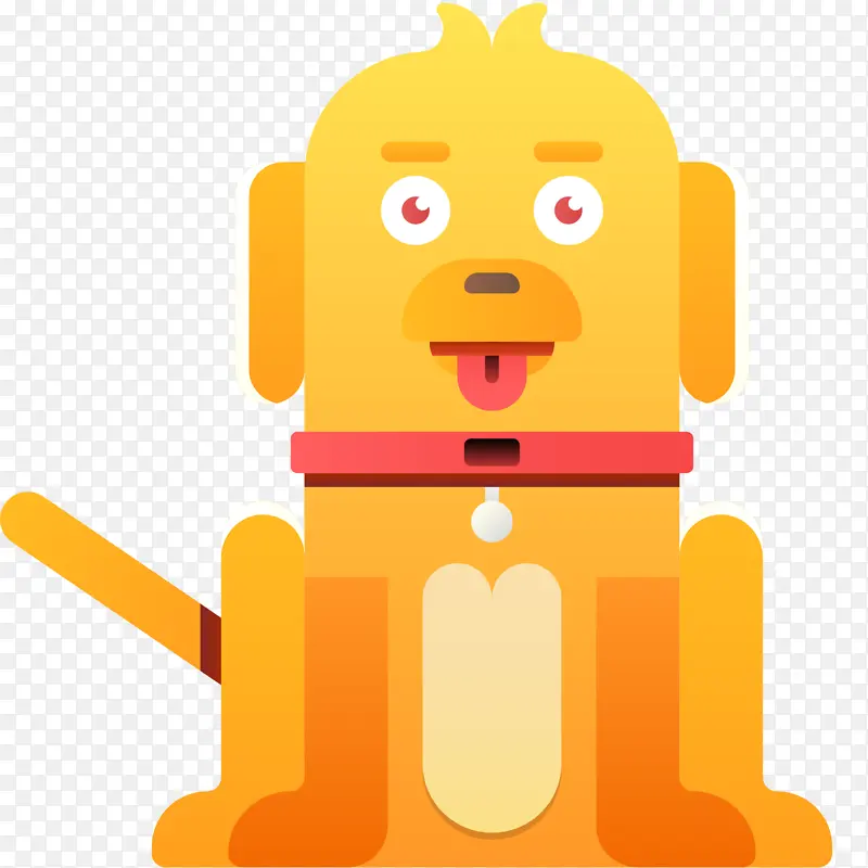 二维卡通橙色狗