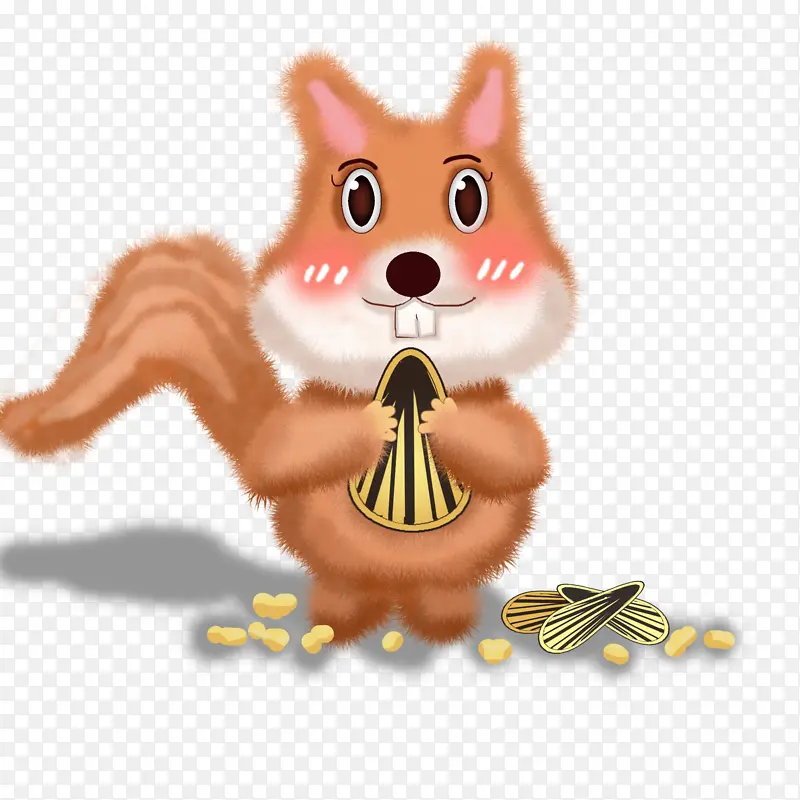 松鼠 嗑瓜子的松鼠 松鼠卡通 松鼠插画