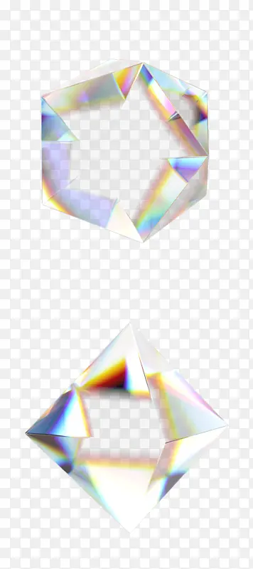 立体水晶透明金边钻石
