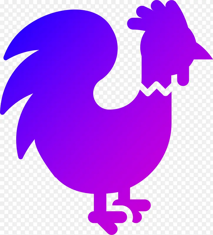 蓝紫色，渐变，公鸡，矢量，放大，方便