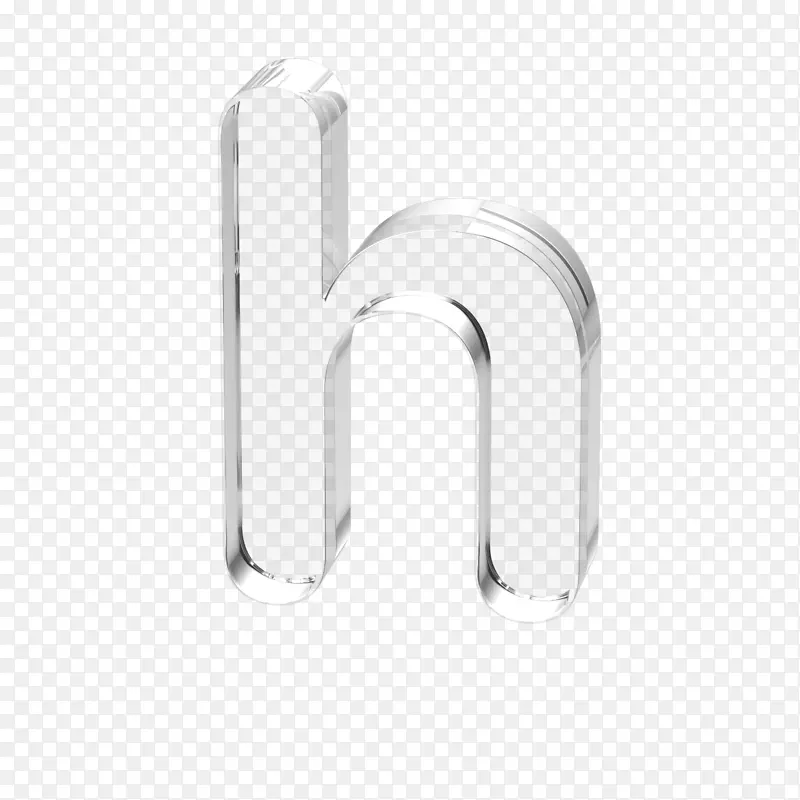 立体水晶透明字母h