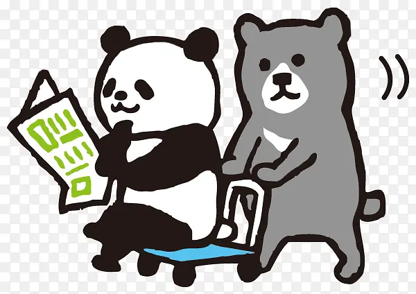 熊猫看报纸