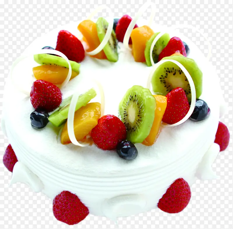 水果鲜奶蛋糕圆形草莓猕猴桃