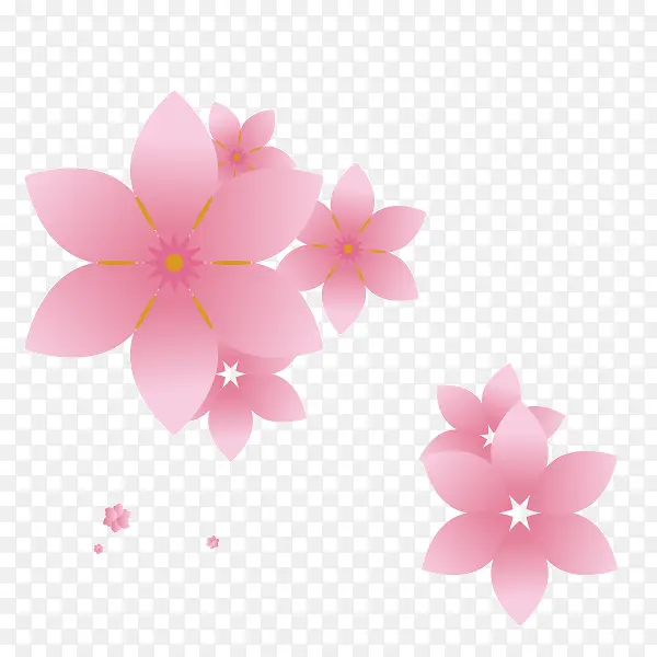 矢量粉色花纹 花束