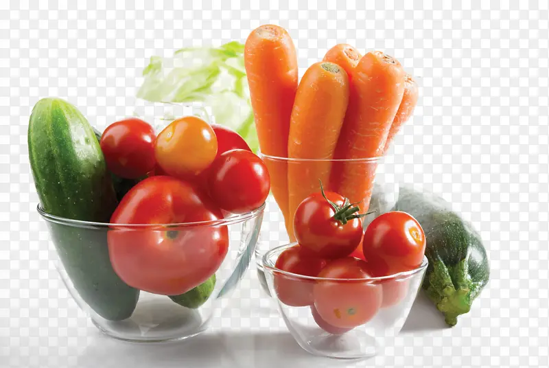 玻璃碗蔬菜胡萝卜
