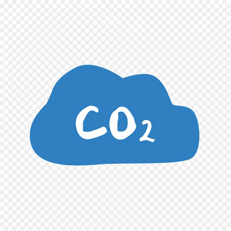 蓝色二氧化碳气体图标