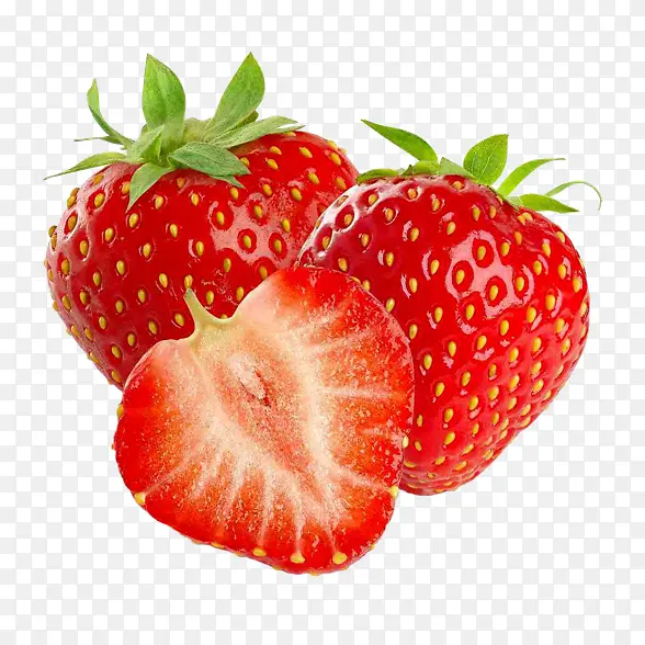 红色的草莓，可口的水果，