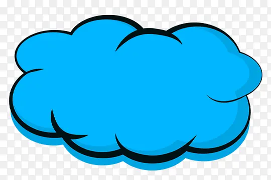 青蓝色云朵气泡对话框