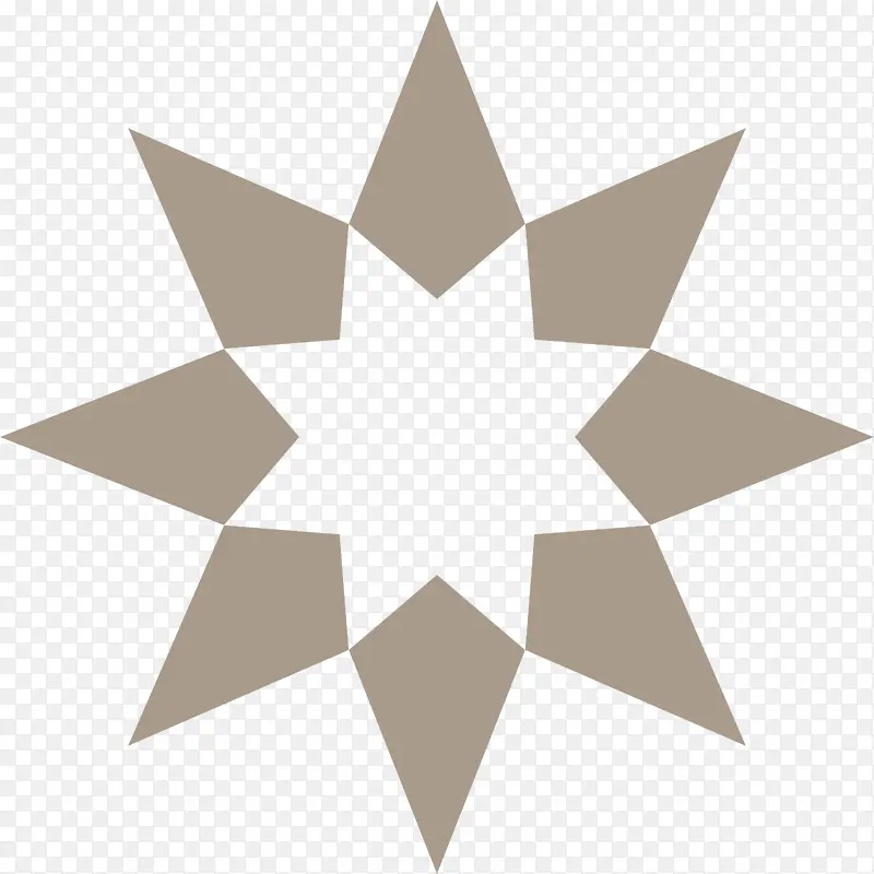 透明PNG素材-镂空八角星