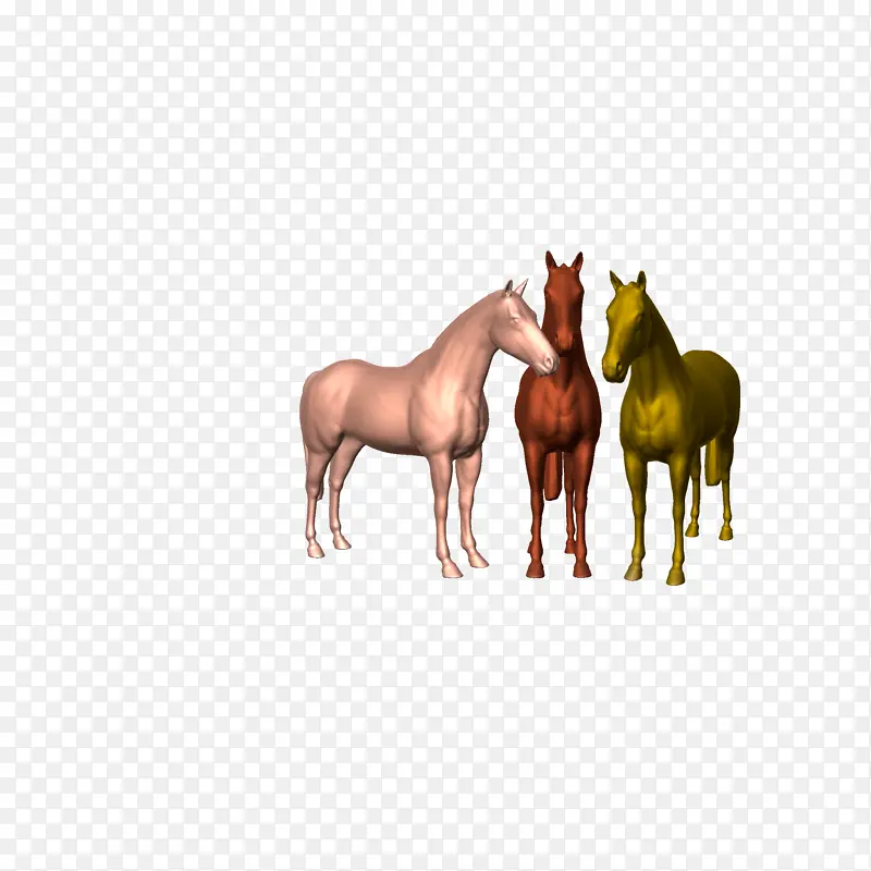 三马，马，动物，马匹