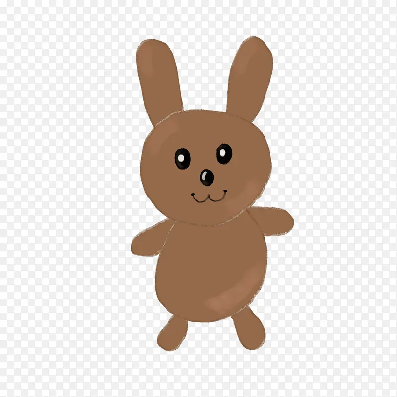 卡通可爱褐色小兔子