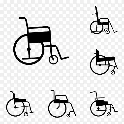 轮椅矢量图，电动轮椅矢量图