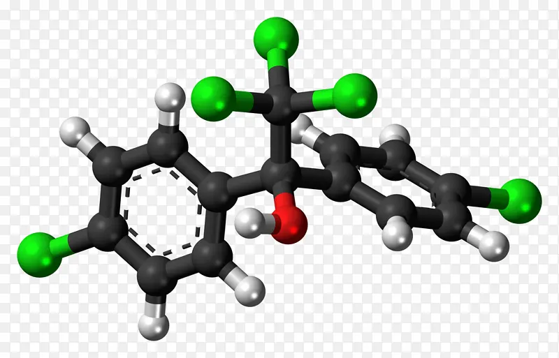分子三氯杀螨醇化学复合化学球棒模型