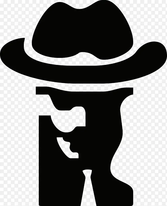 男装黑白带帽绅士图标