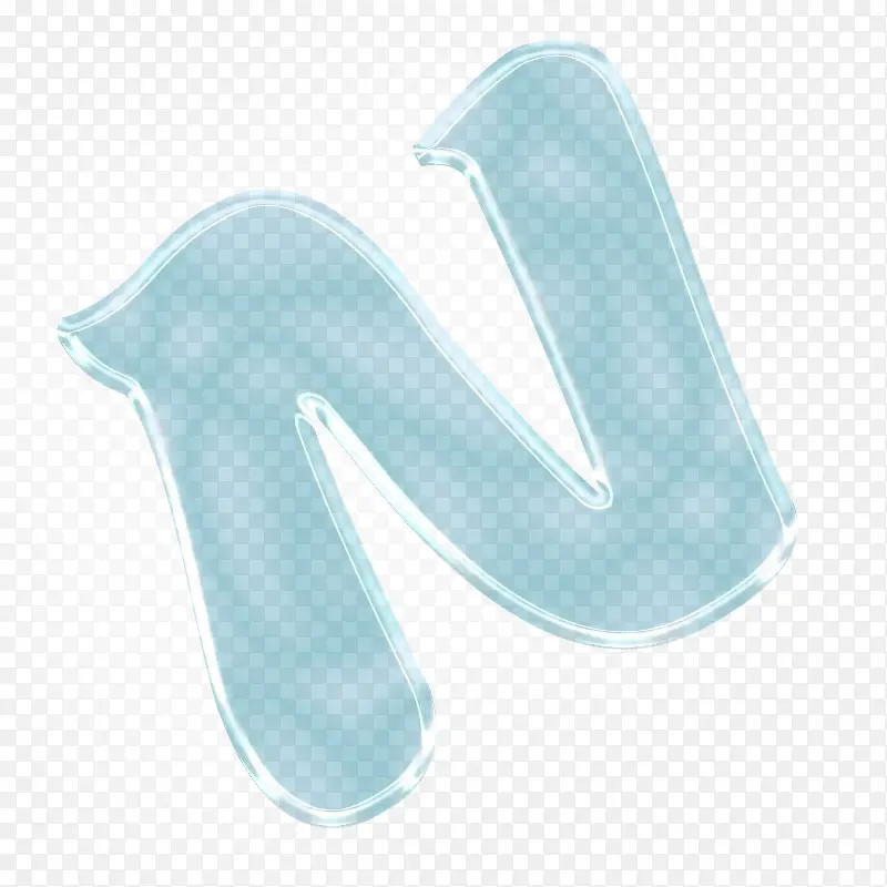 玻璃字母效果立体字体n