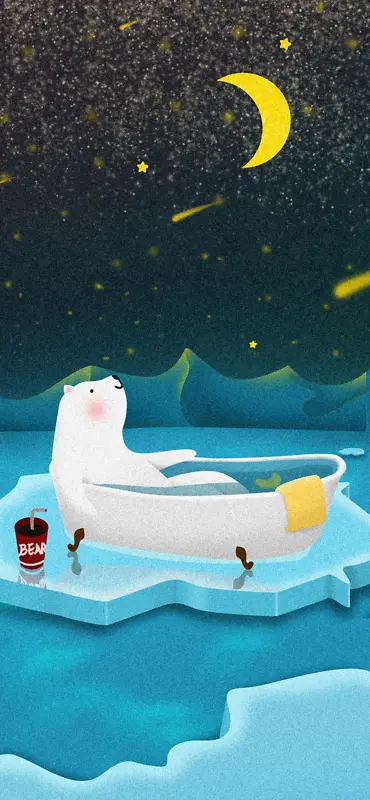 立冬冬夜手绘元素