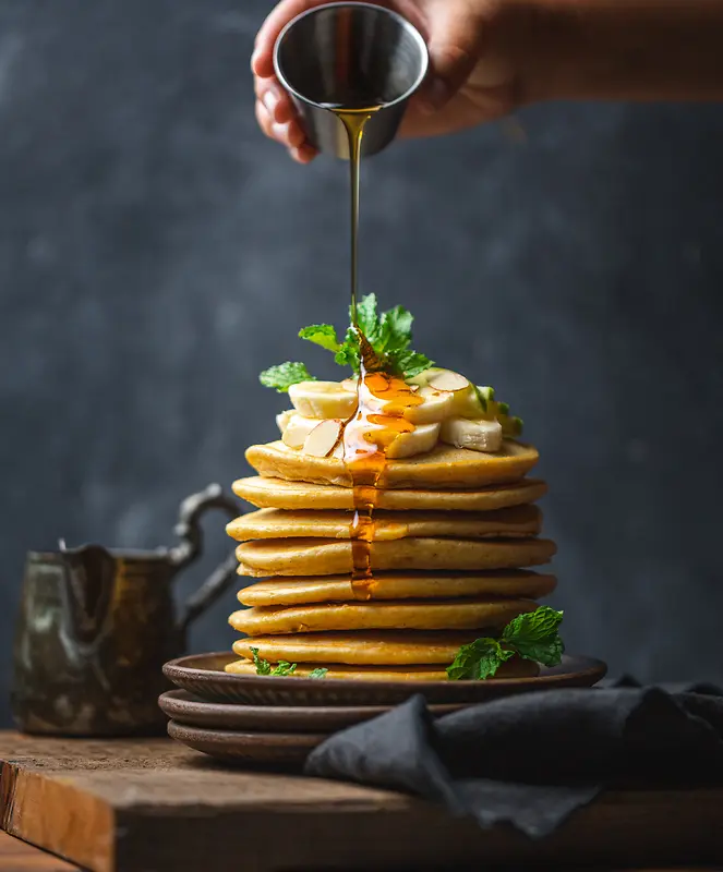 松饼蜂蜜正面图