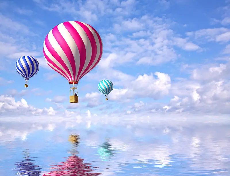 漂浮空中的热气球