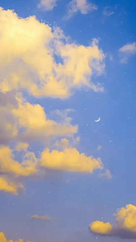 梦幻星空月亮云朵壁纸