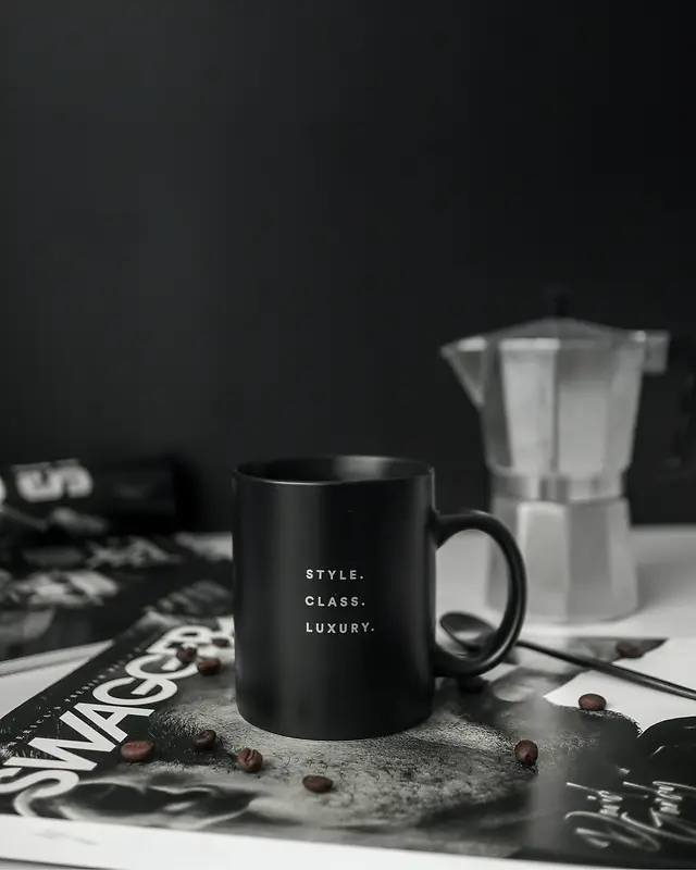 黑色陶瓷高级感咖啡杯