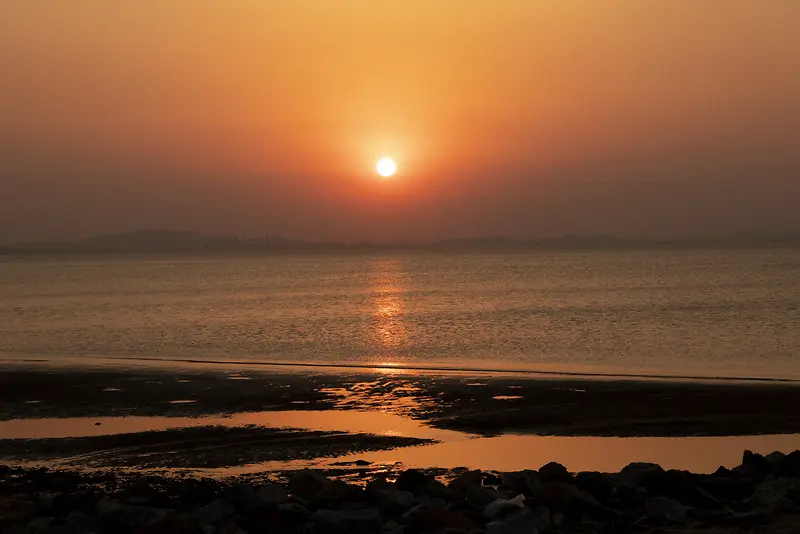 大海夕阳落日背景图