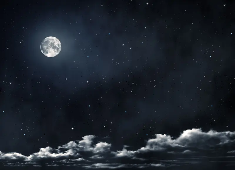 夜晚天空 月光 月夜