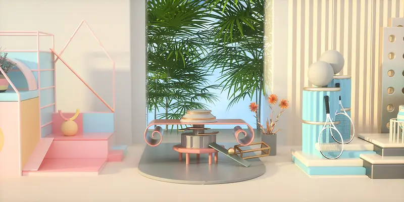 C4D，科幻，绚丽，背景