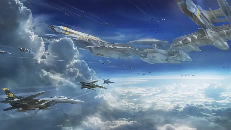 天空，飞船，未来科技，外星人