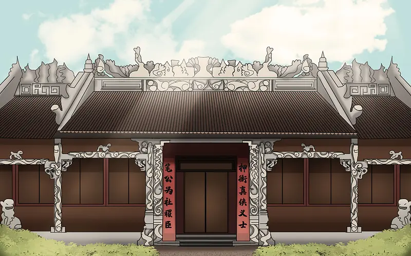 国潮 手绘 插画 壁纸中国风