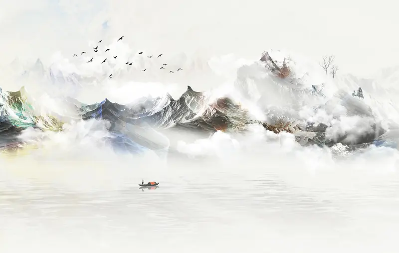 山 画 船 水