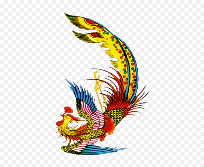一只美丽的彩凤PNG图片素材下载_图片编号yjvdvgbe-免抠素材网