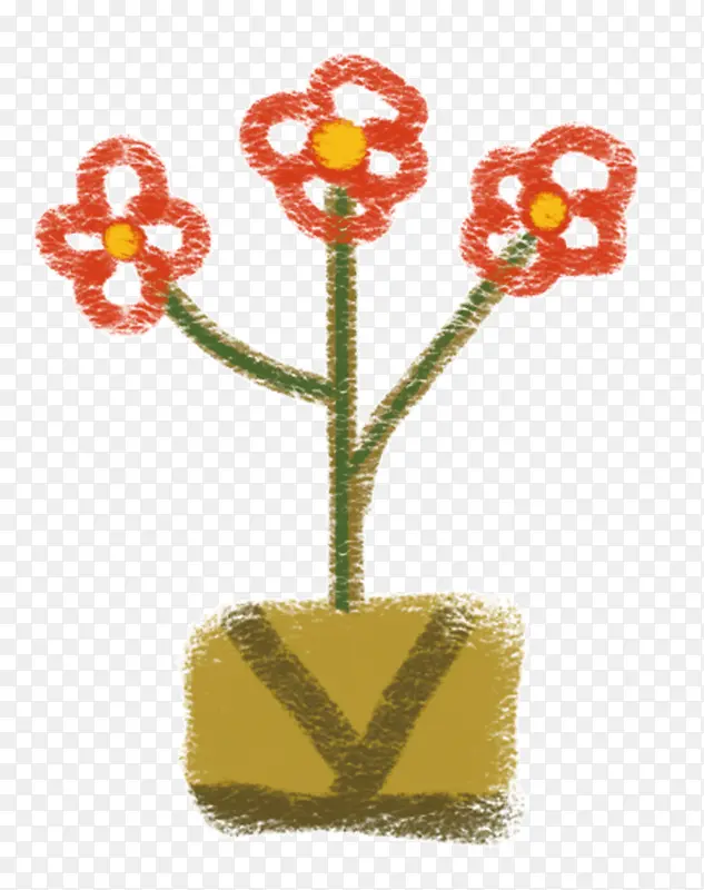 手绘平面扁平小花